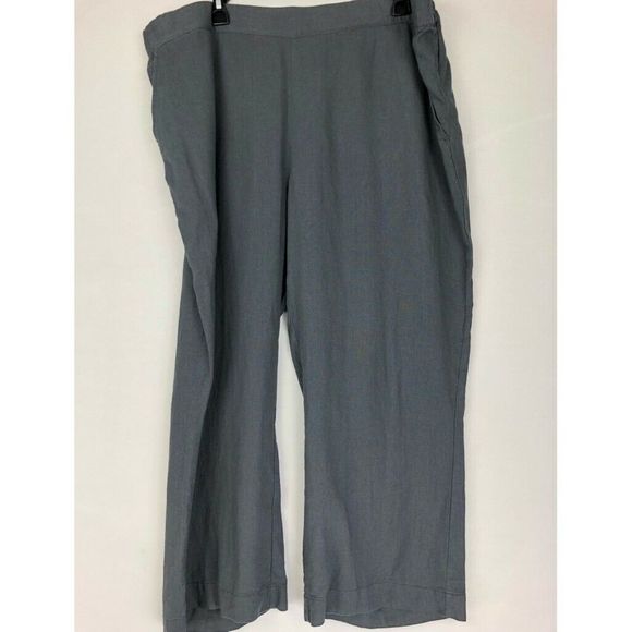 Caslon Wide Leg Cropped Linen Pants 2X - Picture 2 of 5